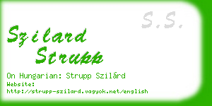 szilard strupp business card
